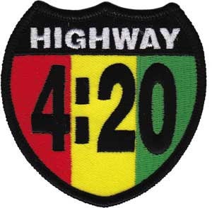 RASTA 420 Highway Shield Rastafari Reggae Patch - Embroidered Patch Applique Rasta Lion Africa Craft Supply
