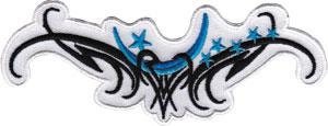 BLUE MOON & STARS Tribal Patch - Tattoo Design Embroidered Patch Applique Craft Supply