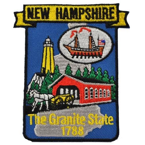 NEW HAMPSHIRE State Map Embroidered Patch Applique - USA United States of America Patch