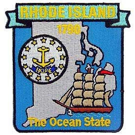 RHODE ISLAND State Map Embroidered Patch Applique - USA United States of America Patch Craft Supply