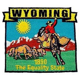 WYOMING State Map Embroidered Patch Applique - USA United States of America Patch