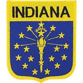 INDIANA State Shield Embroidered Patch Applique - USA United States of America Patch