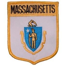 MASSACHUSETTS State Shield Embroidered Patch Applique - USA United States of America Patch