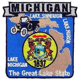 MICHIGAN State Map Embroidered Patch Applique - USA United States of America Patch Craft Supply