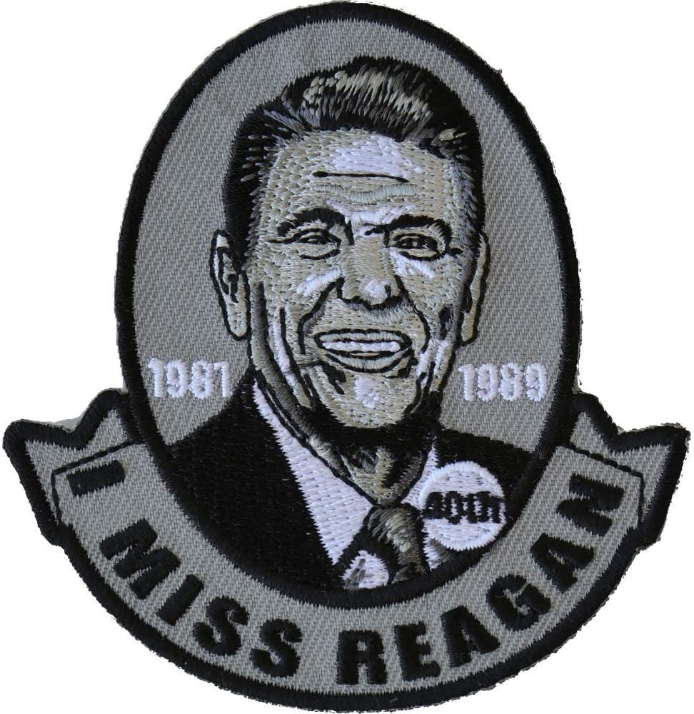 I MISS REAGAN Patch - Embroidered Patch Appliqué Ronald Reagan 40th President Presidential Craft Supply
