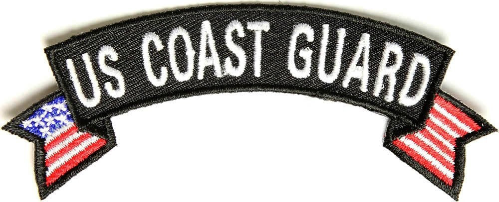 US COAST GUARD Small Rocker Patch - United States Flag Embroidered Patch Rocker Military Veteran Craft Supply