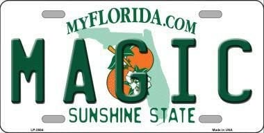 MAGIC Florida State Background Metal License Plate Sign Novelty Vanity Craft Supply