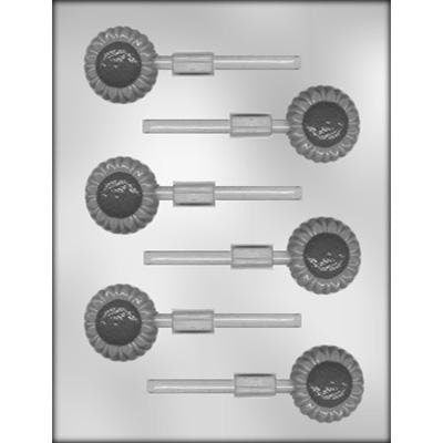 SUNFLOWER Sucker Chocolate Candy Mold -- Daisy Flower Floral Lolly Lollipop Craft Supply