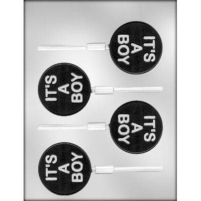 IT'S A BOY Sucker Chocolate Candy Mold -- Baby Shower Boy Gift Craft Supply