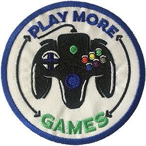 PLAY MORE GAMES Controller Video Games Patch - Embroidered Patch Applique