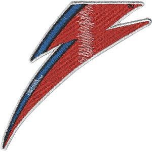 DAVID BOWIE Lightening Bolt Glitter Patch - Embroidered Rock Band Patch Applique