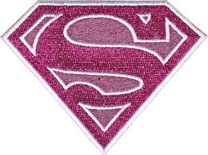 SUPERGIRL Glitter Logo Patch - DC Comics Embroidered Patch Applique Craft Supply