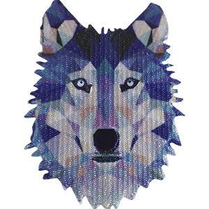 Geometric Wolf Patch - Embroidered Patch Applique Animal Wolves