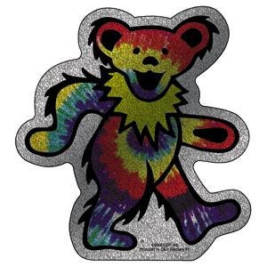 GRATEFUL DEAD Tie Dye Dancing Bear Glitter Rock Sticker Decal - Rock Band Craft Supply