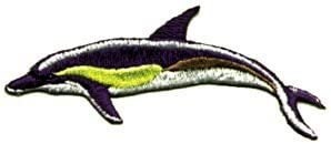Dolphin Swimming Patch - Embroidered Patch Applique Sea Life Aquatic Ocean Sea Animal Craft Supply