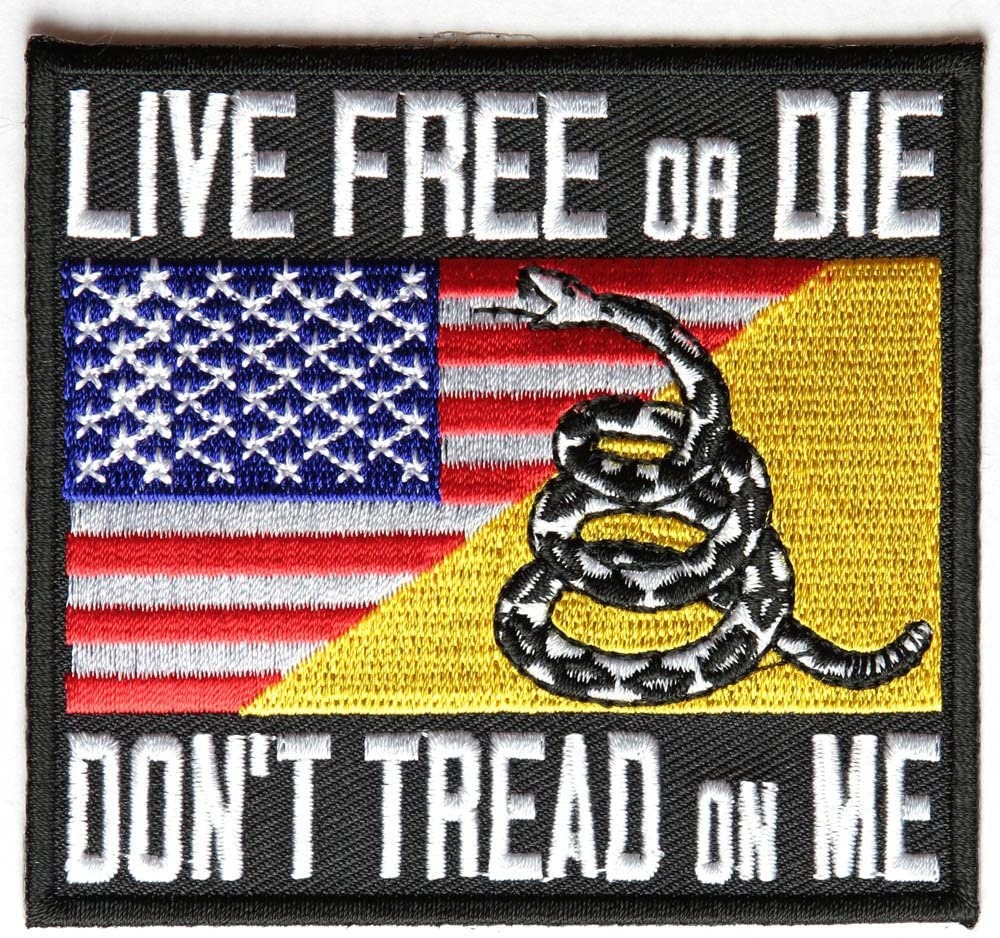 DON'T TREAD ON Me Patch - Live Free or Die Don't Tread on Me Gadsden American Flag Military Embroidered Patch Craft Supply