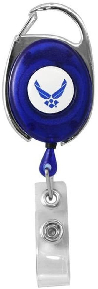 U.S. AIR FORCE Retractable Premium Badge Holder With Carbiner Identification ID Holder United States Air Force Craft Supply