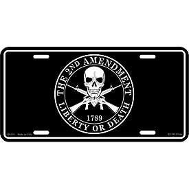 2nd Amendment Liberty or Death Metal License Plate - Patriotic American Military 2nd Amendment 1789 Gadsden