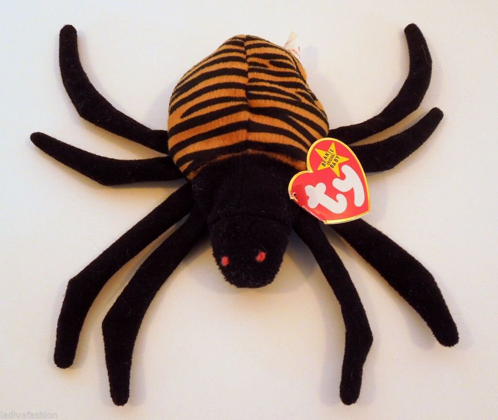 SPINNER The Spider Ty Beanie Baby Retired Beanbag Plush - New with Tags Vintage 1990s