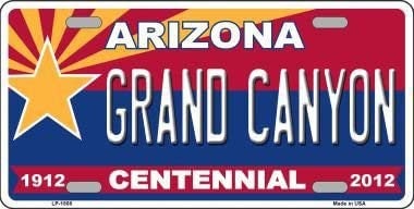 ARIZONA GRAND CANYON Centennial State Background Metal License Plate Diamondbacks Craft Supply