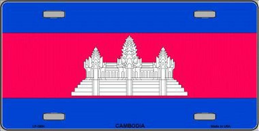 CAMBODIA FLAG Metal License Plate Sign Novelty Vanity