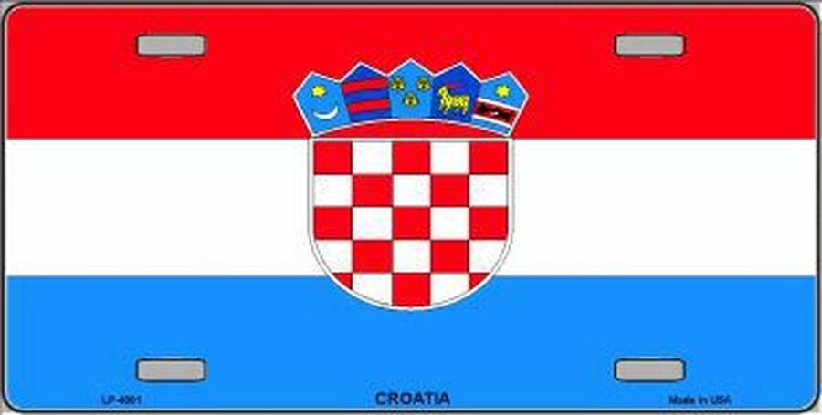CROATIA FLAG Metal License Plate Sign Novelty Vanity Craft Supply