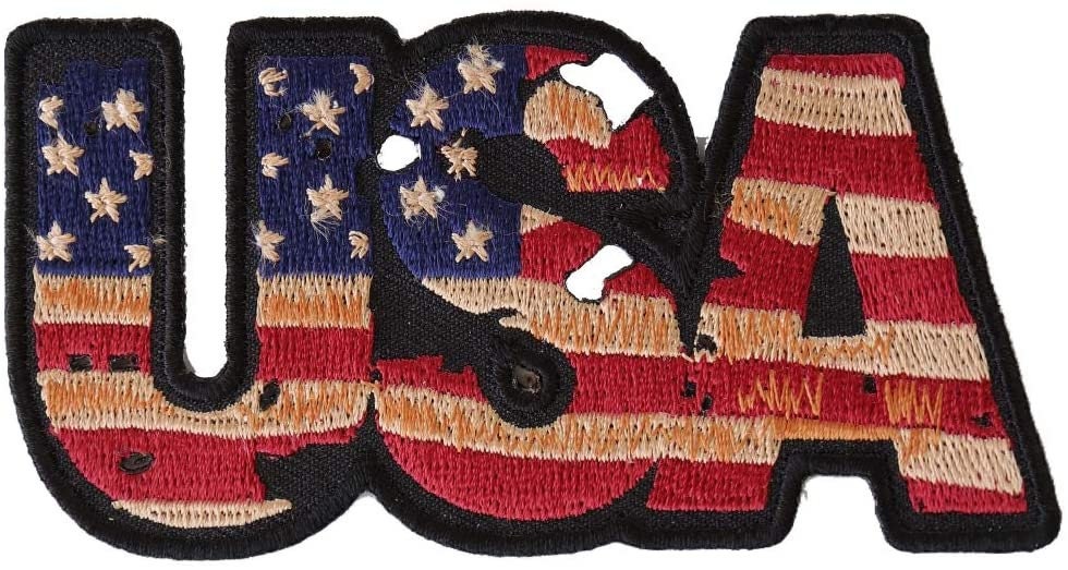USA Vintage Patch Flag Patch - Embroidered Iron on Patch - United States of America Flag