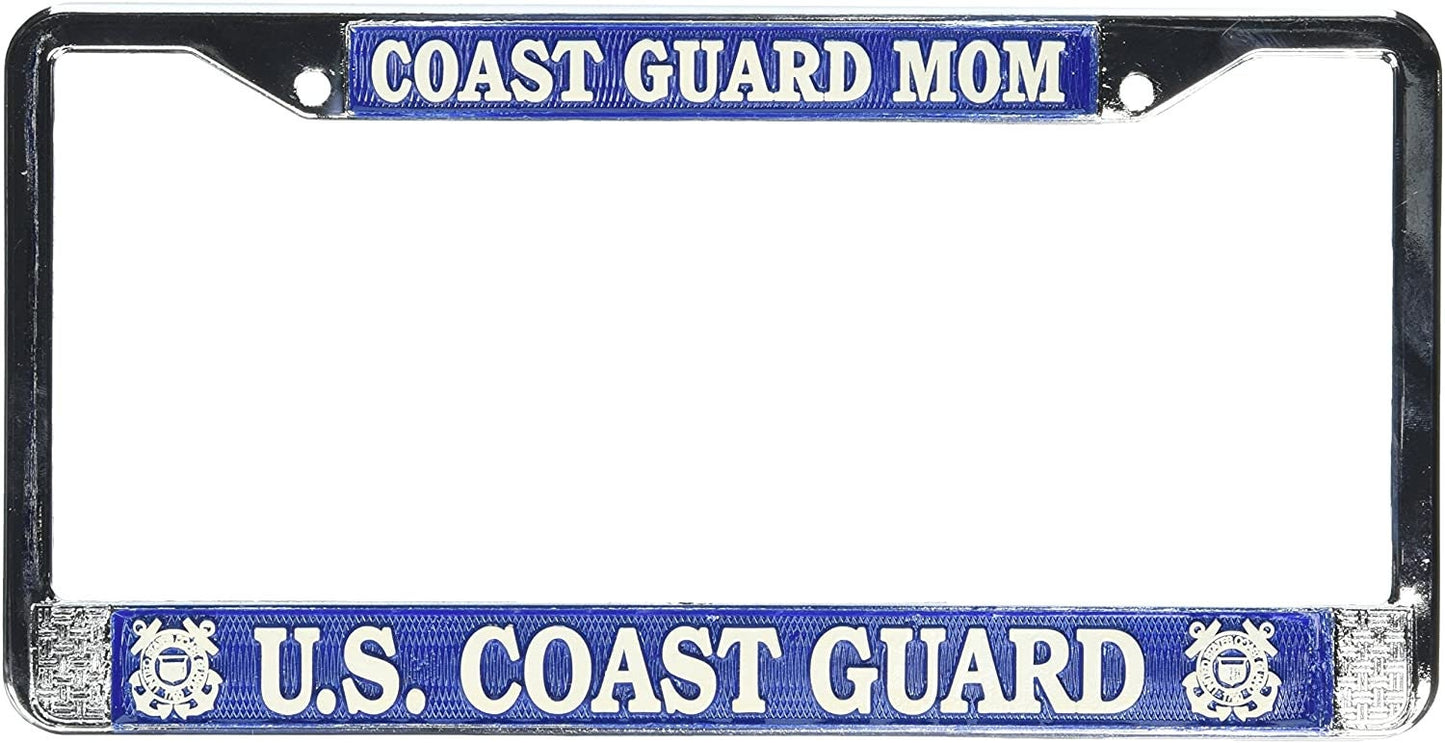 COAST GUARD MOM Metal License Plate Frame - United States U.S. Coast Guard Uscg Craft Supply