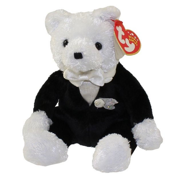 GROOM The Wedding Bear Ty Beanie Baby Retired Beanbag Plush - New with Tags Vintage 1990s