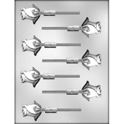 ROSEBUD Sucker Chocolate Candy Mold -- Rose Bud Valentines Stem Craft Supply