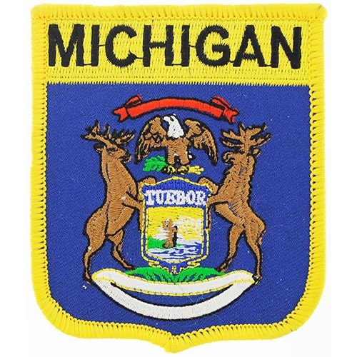 MICHIGAN State Shield Embroidered Patch Applique - USA United States of America Patch