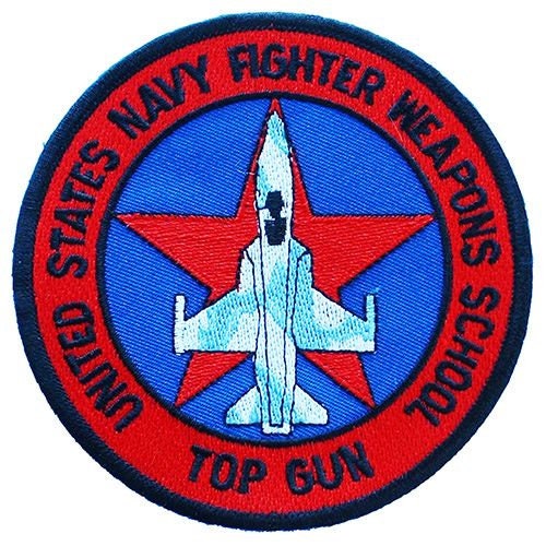 U.S. NAVY Top Gun Fighter Weapons School Embroidered Patch Applique - USN United States Navy Military Craft Supply