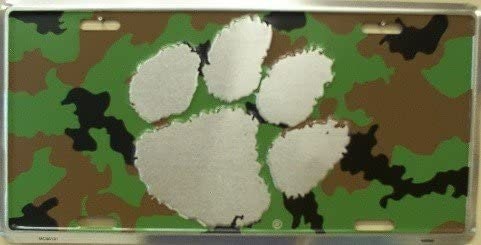 CLEMSON University Camouflage Metal License Plate Sign Novelty Vanity - Clemson Tigers Camo