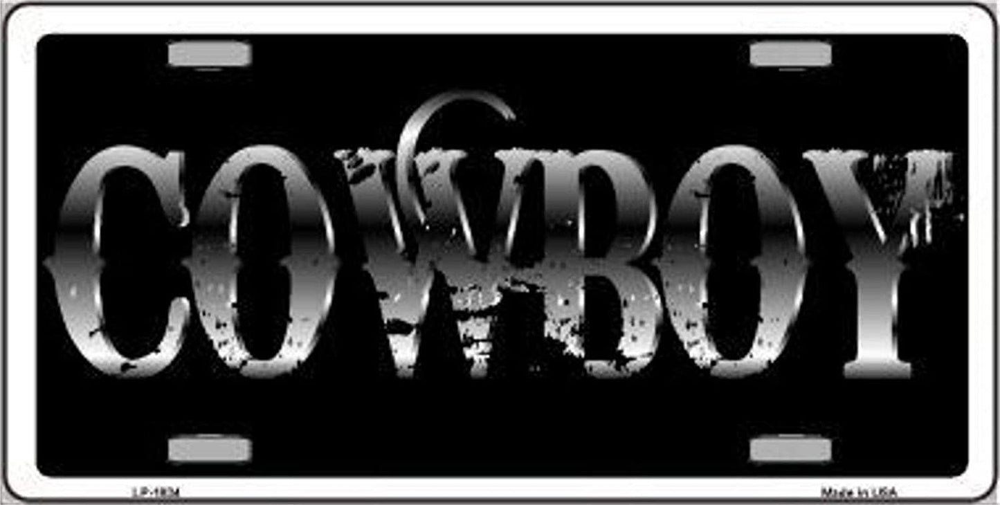 COWBOY CADILLAC Metal License Plate Sign Novelty Vanity Craft Supply