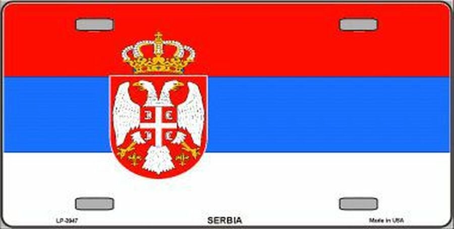 SERBIA FLAG Metal License Plate Sign Novelty Vanity double-headed eagle Craft Supply