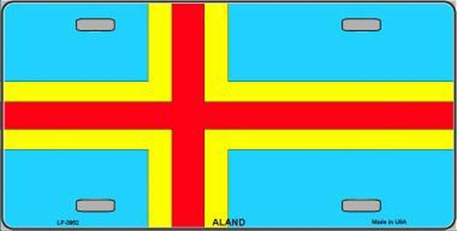 FLAG OF ALAND Metal License Plate Sign Novelty Vanity Craft Supply