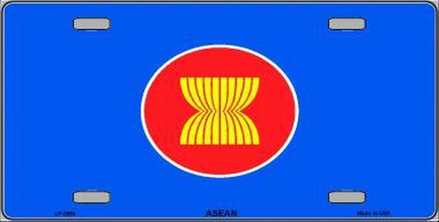 ASEAN FLAG Metal License Plate Sign Novelty Vanity Craft Supply