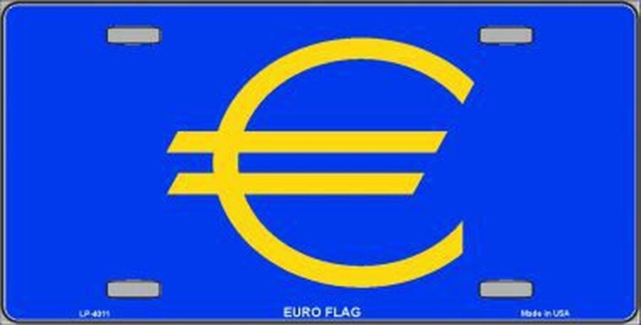 EURO FLAG Metal License Plate Sign Novelty Vanity
