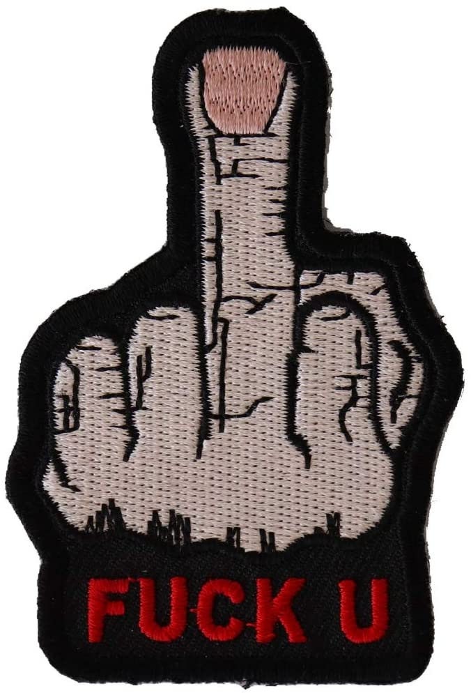 FUCK U Middle Finger Patch - Funny Embroidered Patch Appliqué Craft Supply