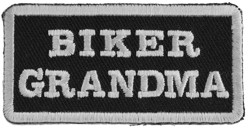 BIKER GRANDMA Patch - Funny Biker Motorcycle Embroidered Patch Appliqué Craft Supply