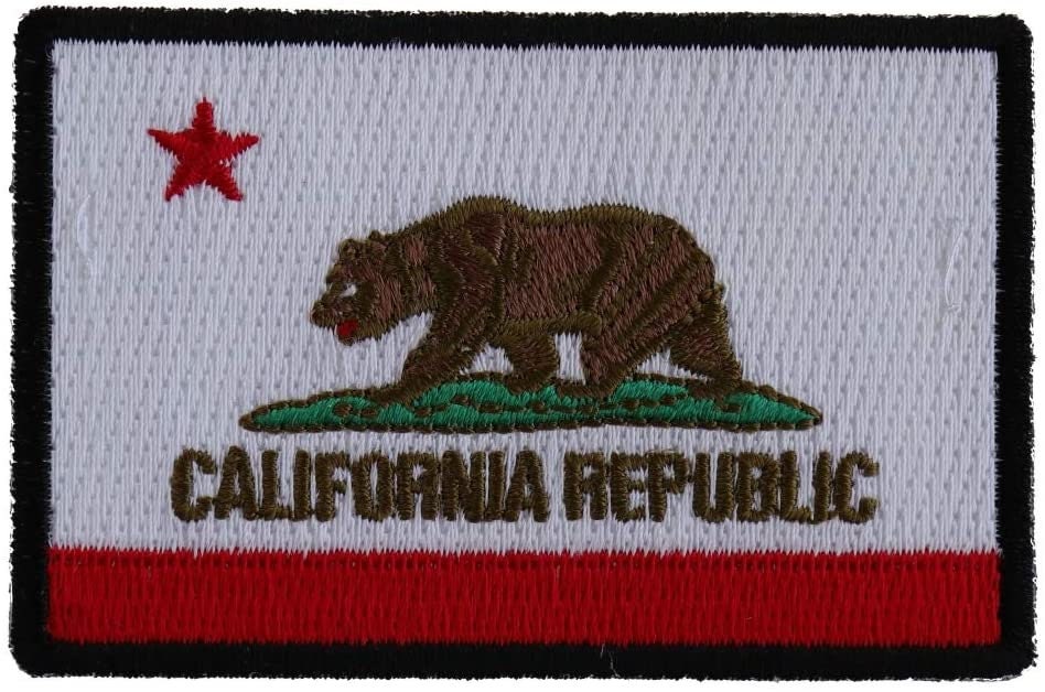 CALIFORNIA Republic State Flag Patch - Embroidered Patch Appliqué Craft Supply