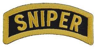 SNIPER Rocker Patch - Military Biker Motorcycle Embroidered Patch Craft Supply