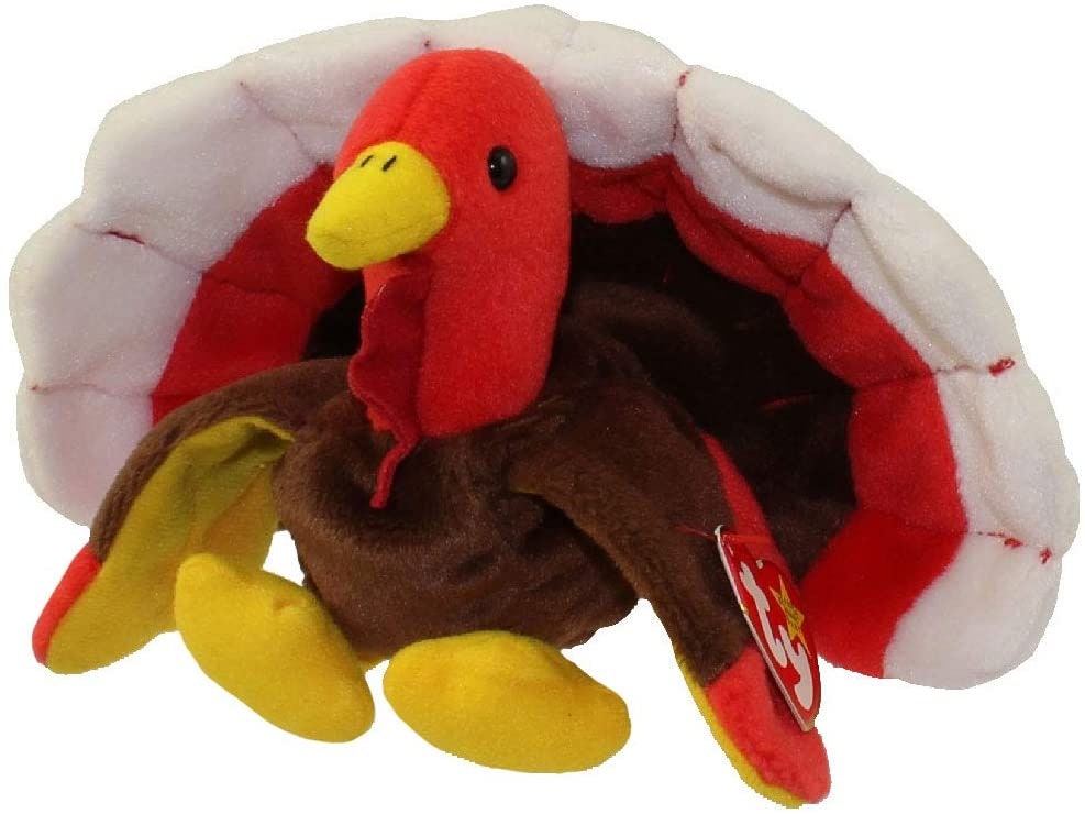 GOBBLES The Turkey Ty Beanie Baby Retired Beanbag Plush - New with Tags Thanksgiving Bird