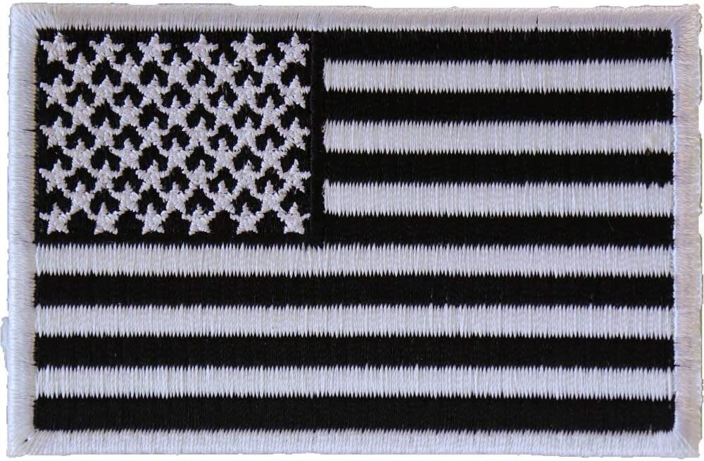 Subdued United States Black White Flag Embroidered Patch - United States of America Flag Craft Supply