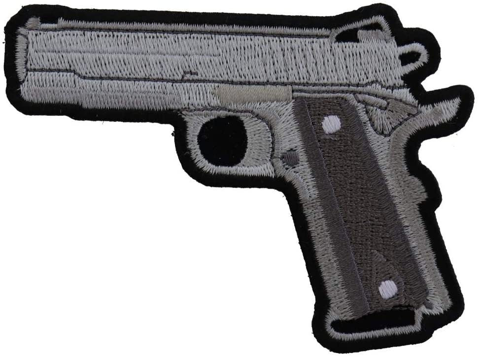 9 MM Gun Patch - Hand Gun Pistol Embroidered Patch Appliqué Craft Supply