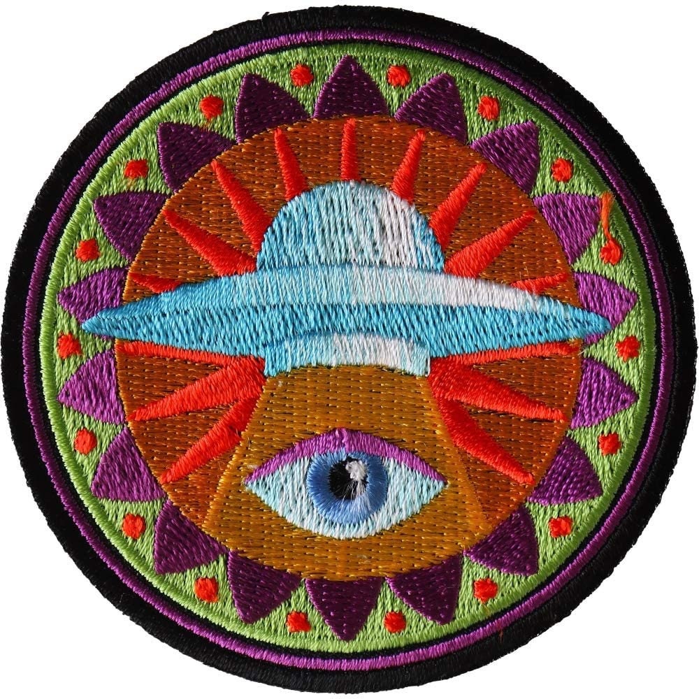 Spiritual Eye UFO Patch - Space Alien Sci-fi Embroidered Patch Appliqué Craft Supply