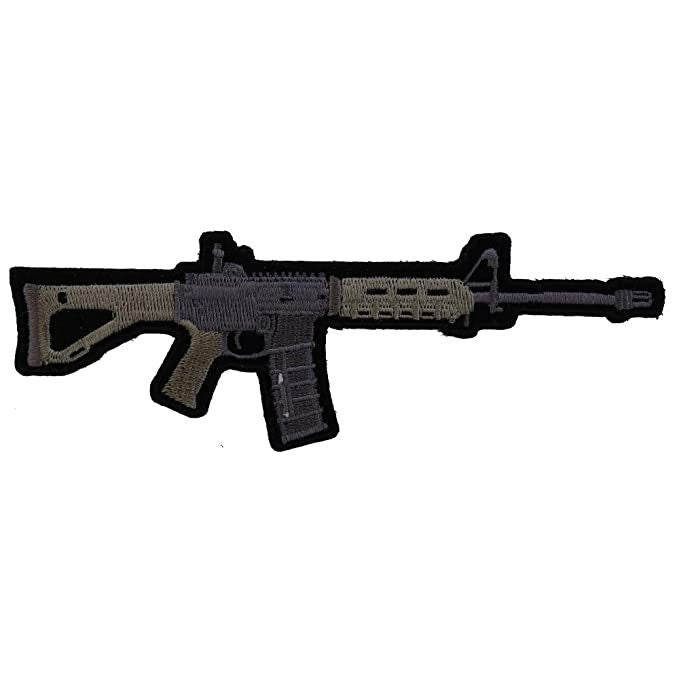 AR 15 Assault Rifle - Machine Gun Embroidered Patch Appliqué Craft Supply