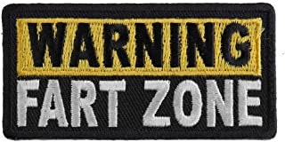 Warning Fart Zone Patch - Funny Embroidered Patch Appliqué