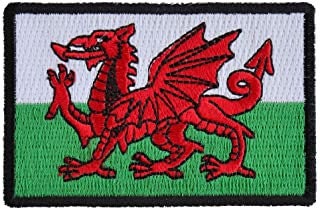 FLAG OF WALES Patch - Country Flag Welsh Red Dragon Embroidered Patch Craft Supply