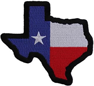 TEXAS State Patch - American Flag USA State With Black Border Patriotic Embroidered Patch Craft Supply